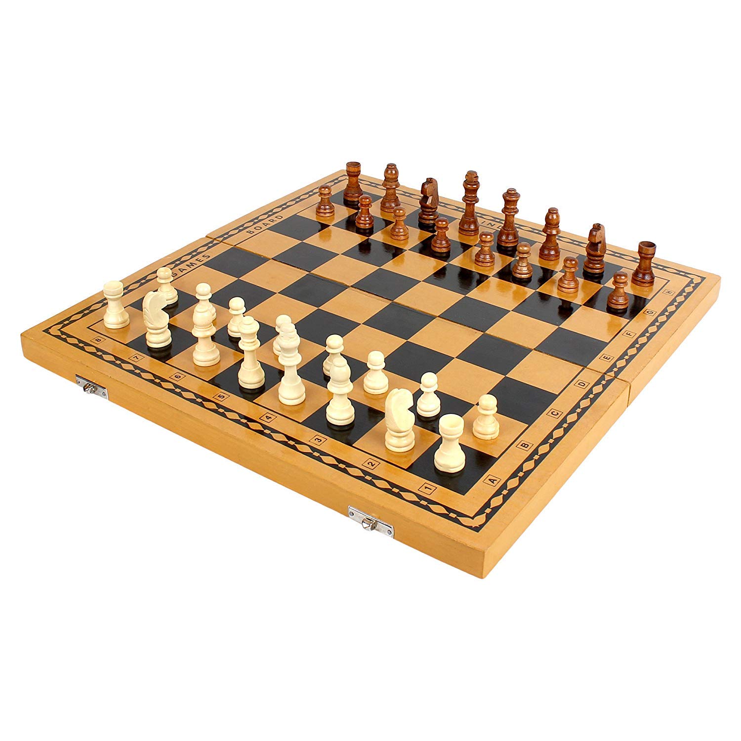 Wooden Folding Chess Board Set Size - 12*12 Inches